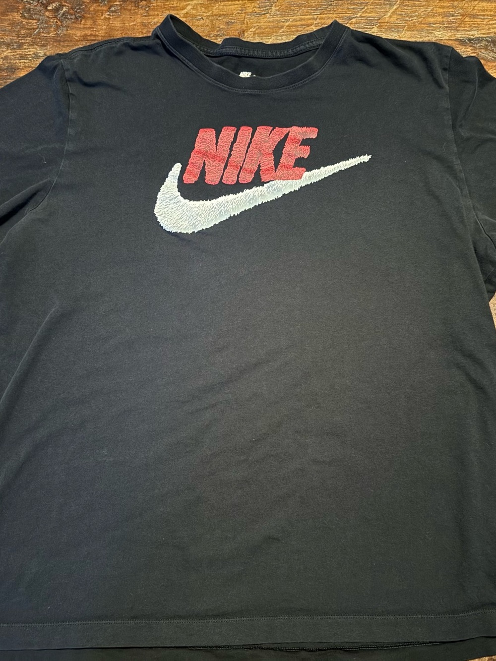 Nike Black Tee with White Printed Logo XL